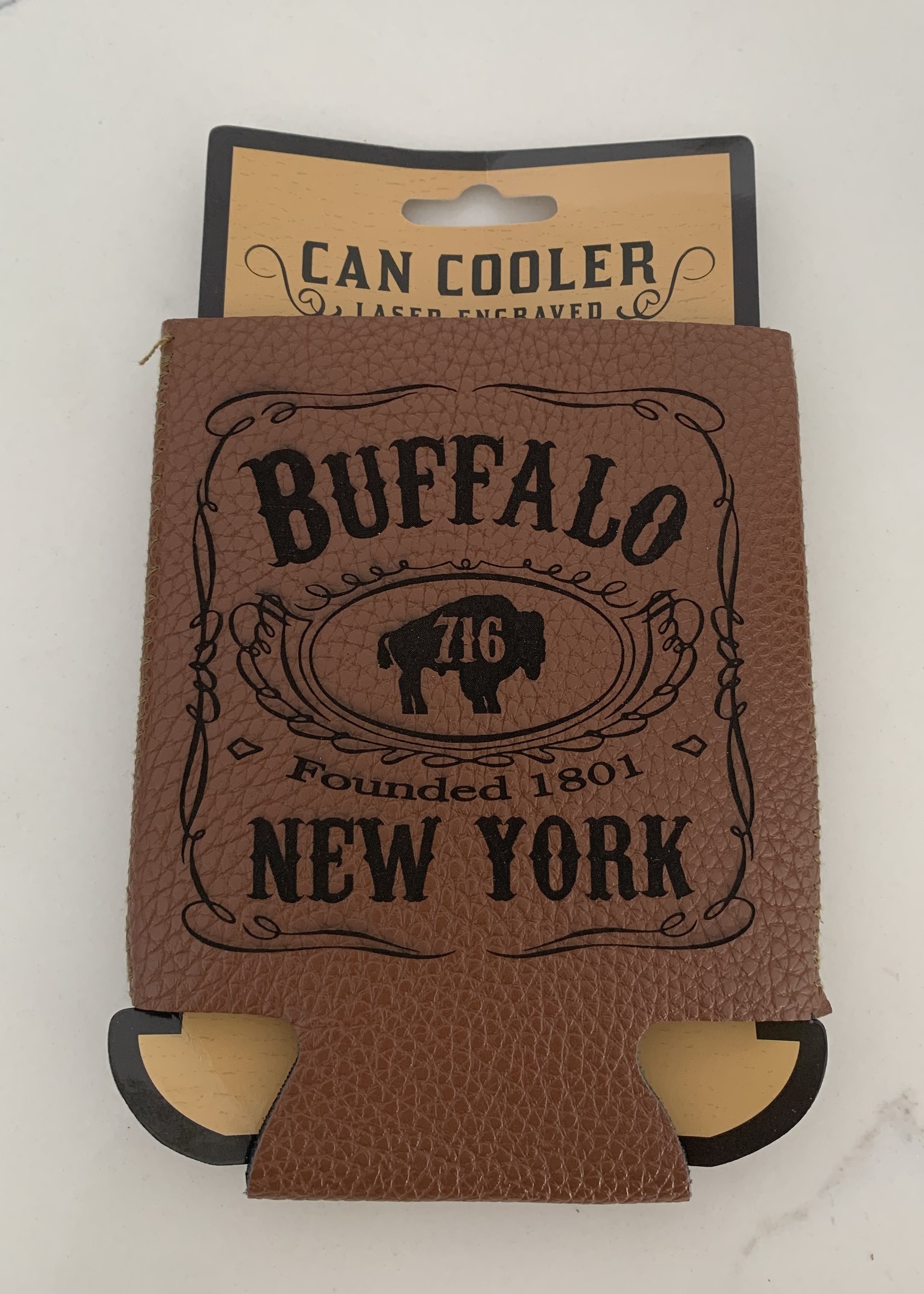 LEATHER BUFFALO KOOZIE BROWN