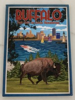 BUFFALO NY POSTER ART FLEECE BLANKET