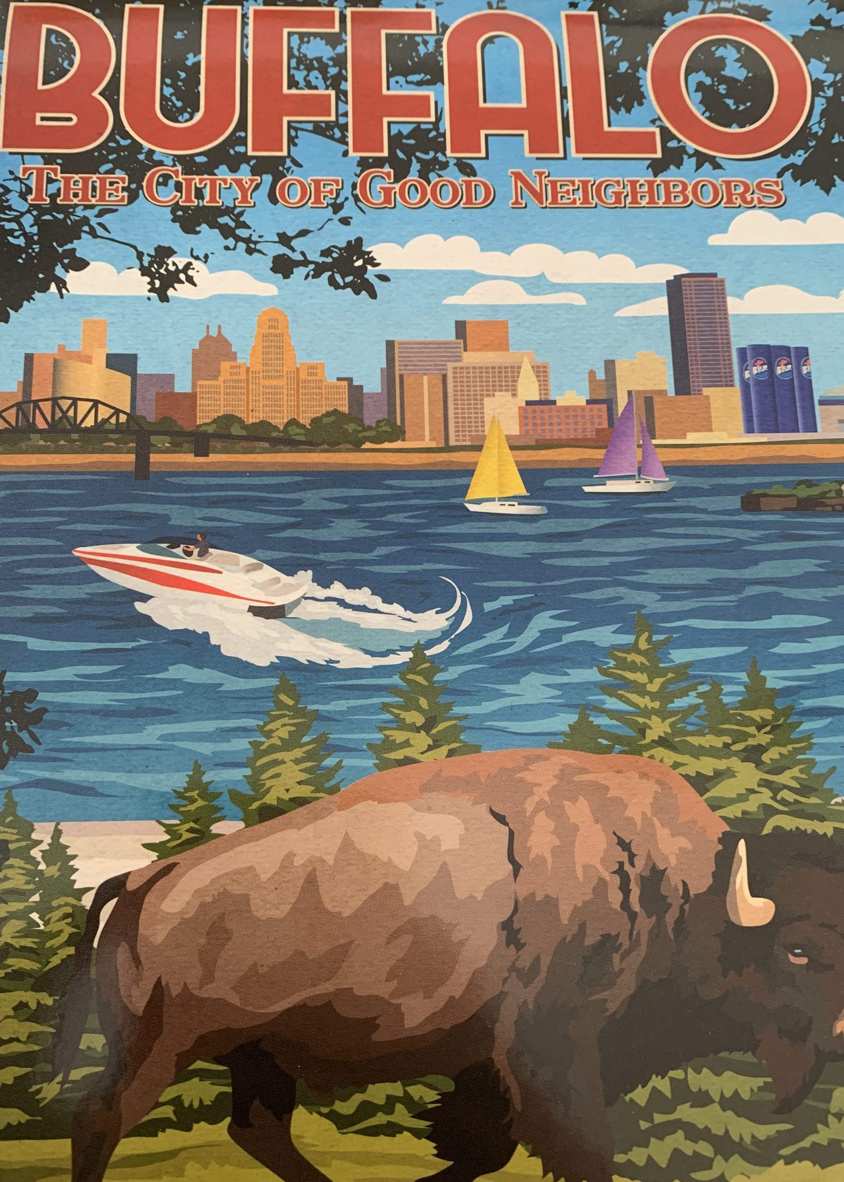 BUFFALO NY POSTER ART FLEECE BLANKET