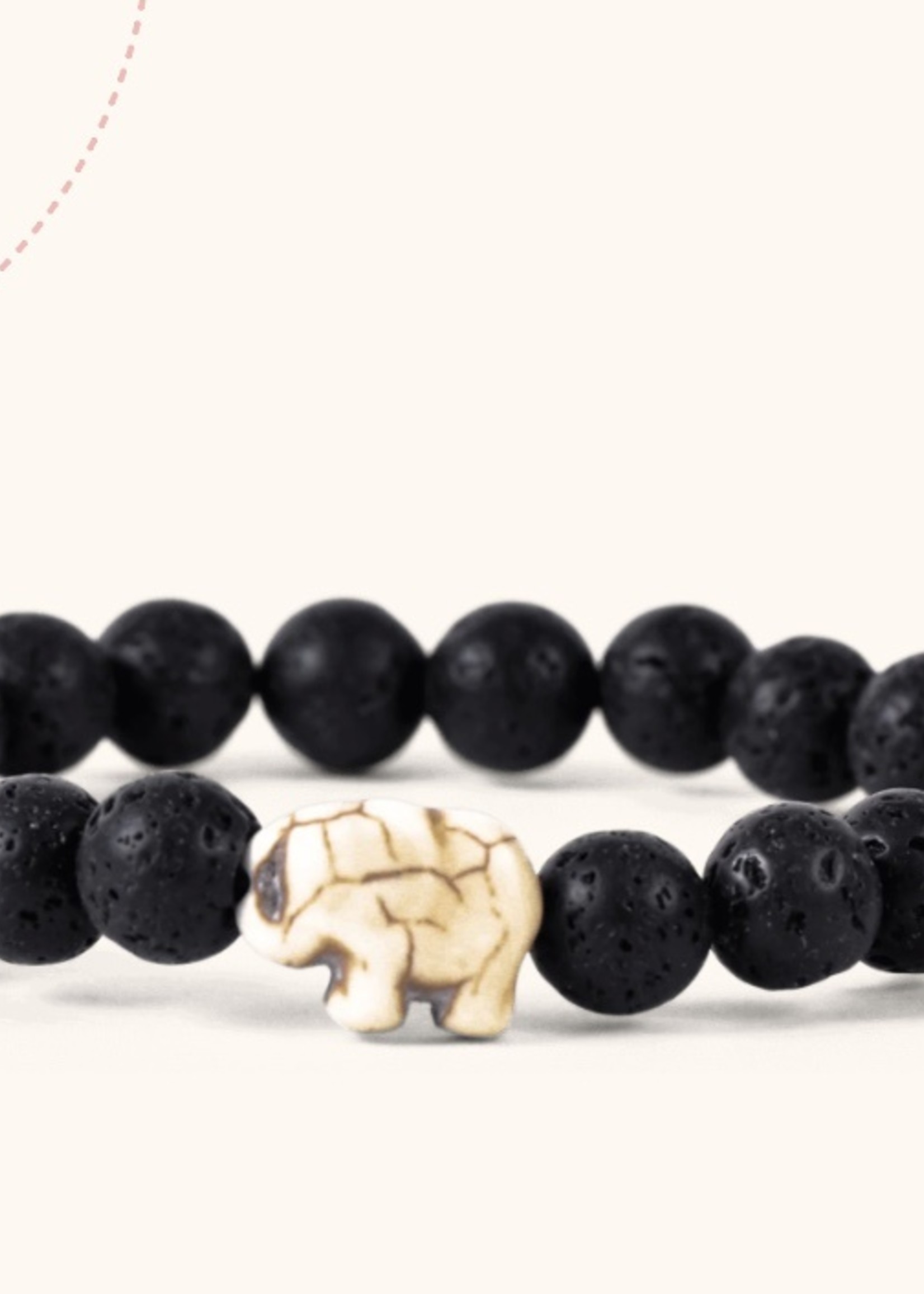 FAHLO EXPEDITION BRACELET-ELEPHANT-LAVA STONE