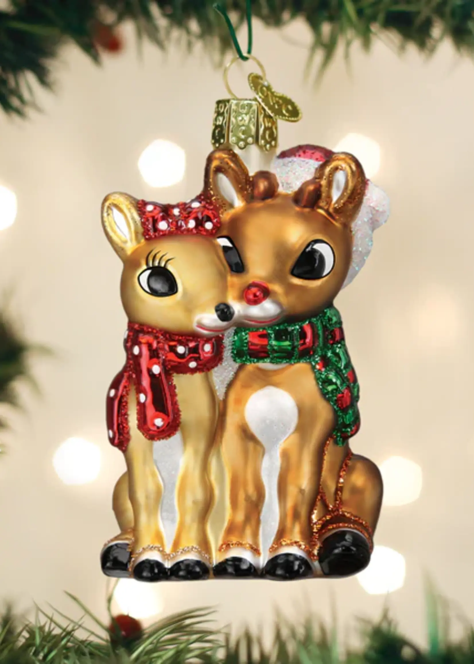OLD WORLD CHRISTMAS RUDOLPH® AND CLARICE™ ORNAMENT