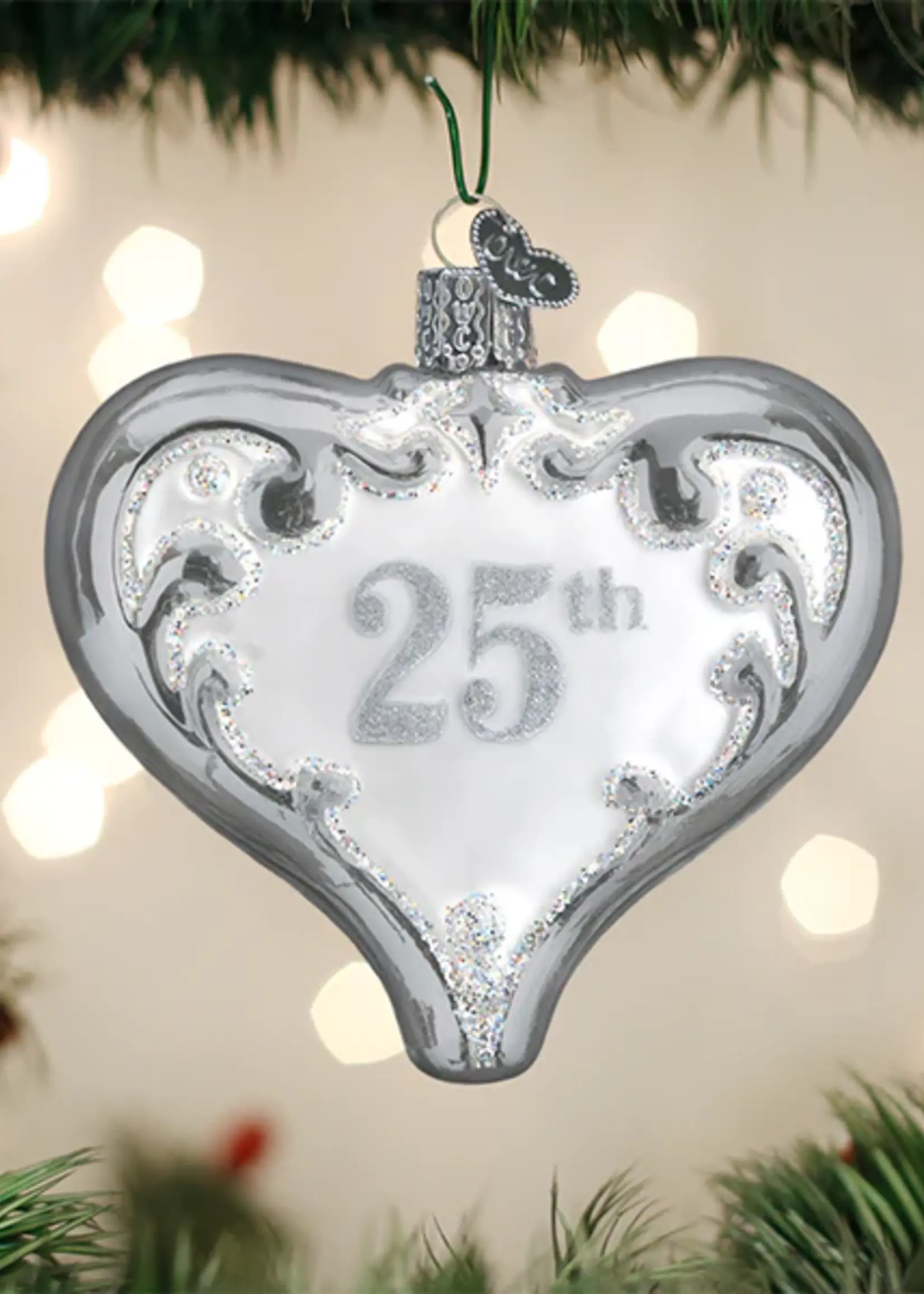 OLD WORLD CHRISTMAS 25TH ANNIVERSARY HEART ORNAMENT