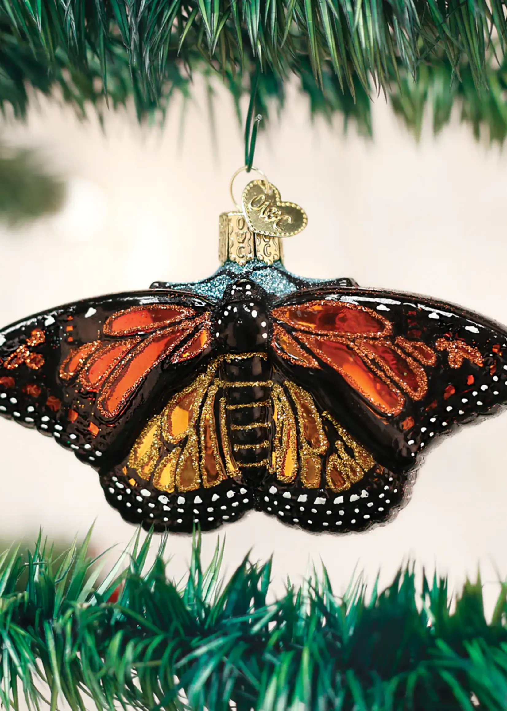 OLD WORLD CHRISTMAS MONARCH BUTTERFLY ORNAMENT