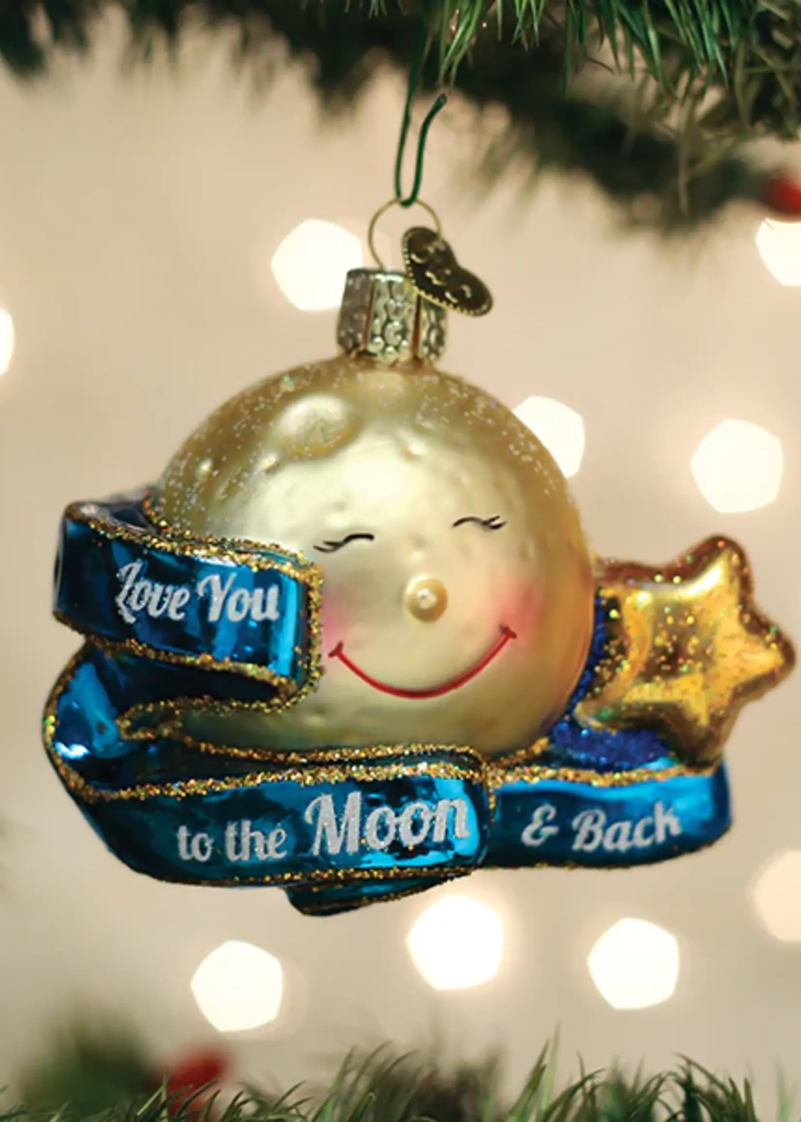 OLD WORLD CHRISTMAS LOVE YOU TO THE MOON AND BACK ORNAMENT