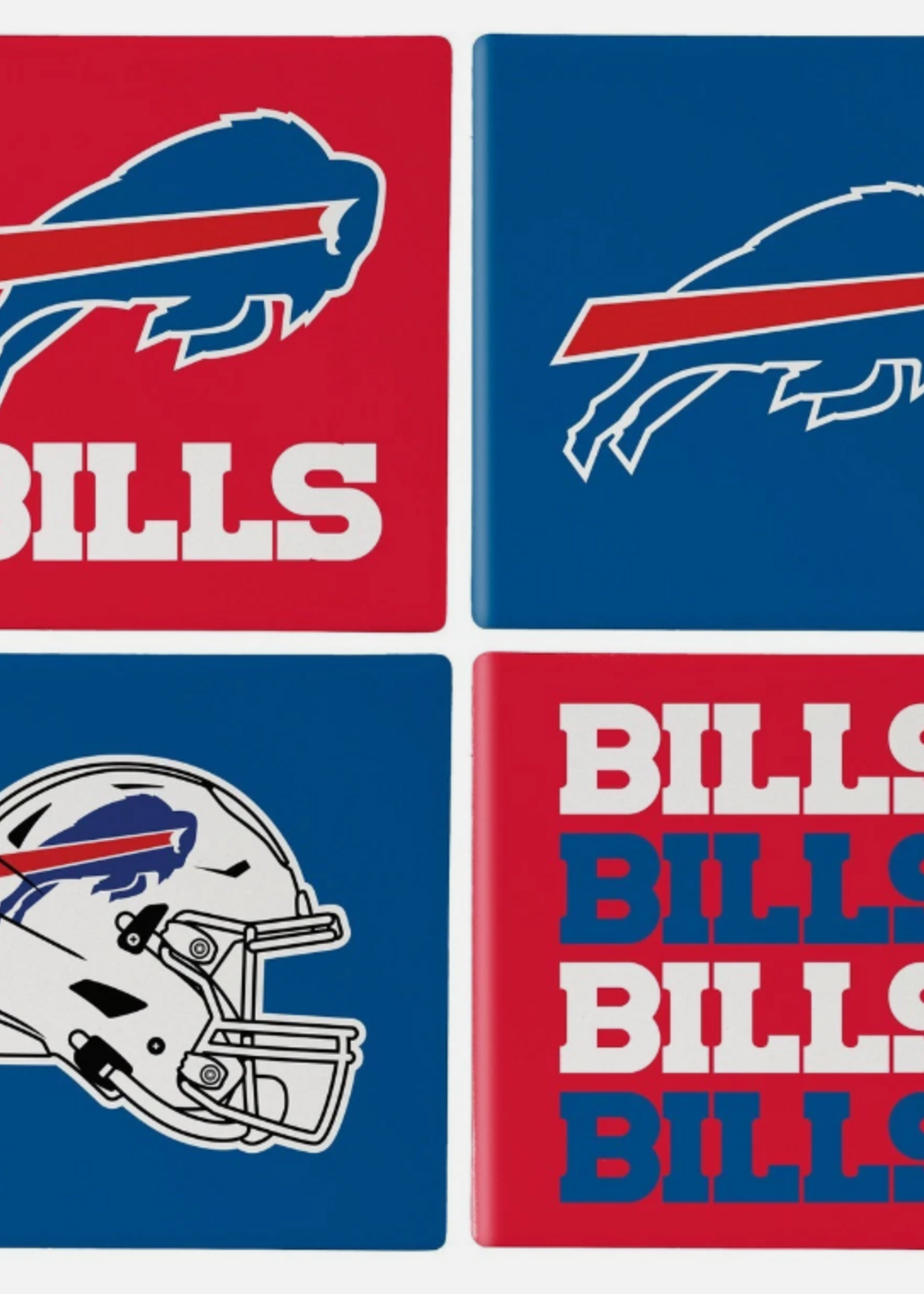 BUFFALO BILLS CERAMIC COASTER SET W/ CADDY