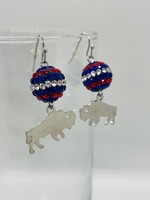 BUFFALO BILLS GLITTER BALL EARRINGS