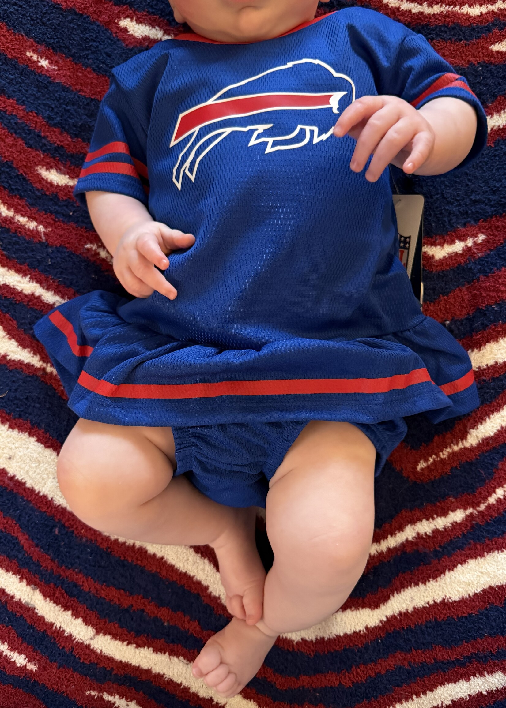 BUFFALO BILLS GIRLS DAZZLE DRESS & DIAPER COVER 6-12MO