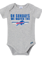 BUFFALO BILLS  "ON SUNDAYS" ONESIE 3-6mo