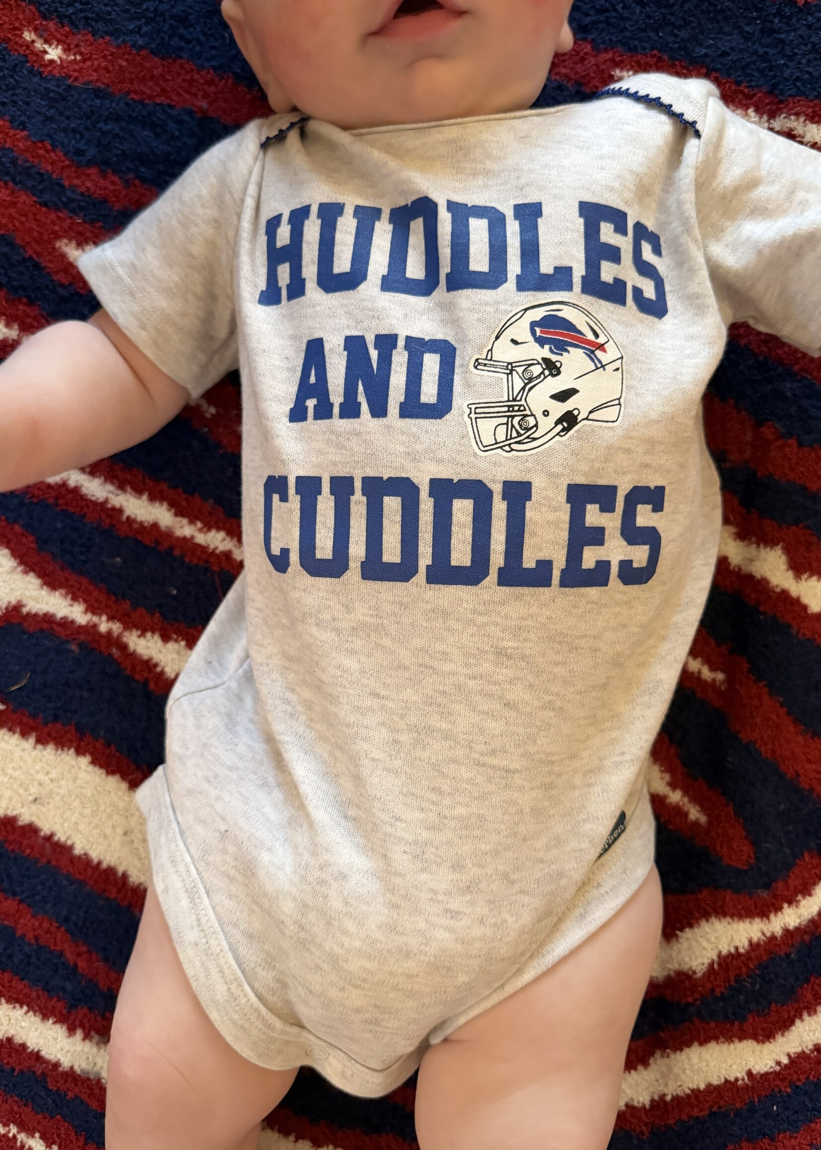 BUFFALO BILLS  "HUDDLES" ONESIE 18mo