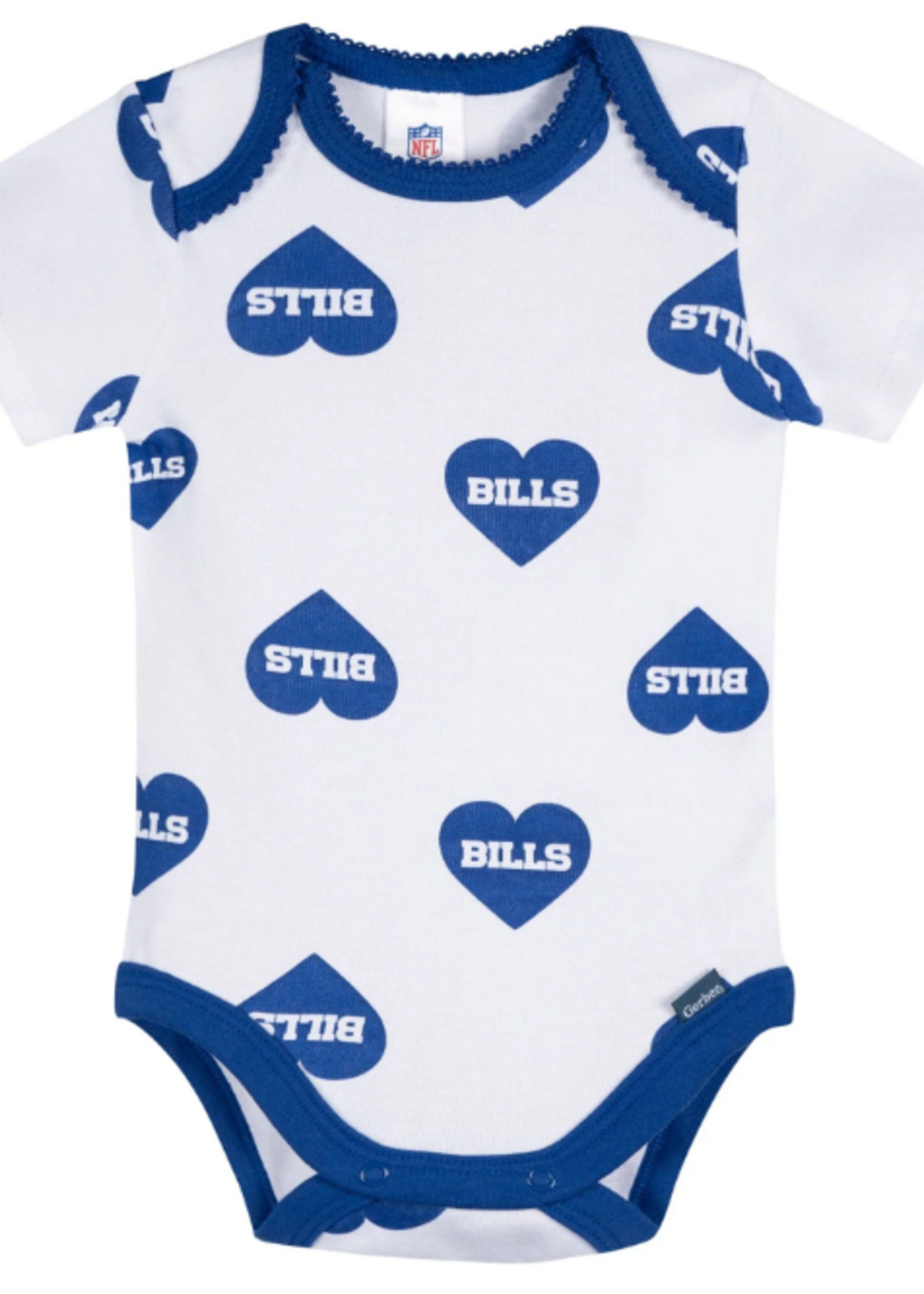 BUFFALO BILLS HEARTS ONESIE 6-12mo