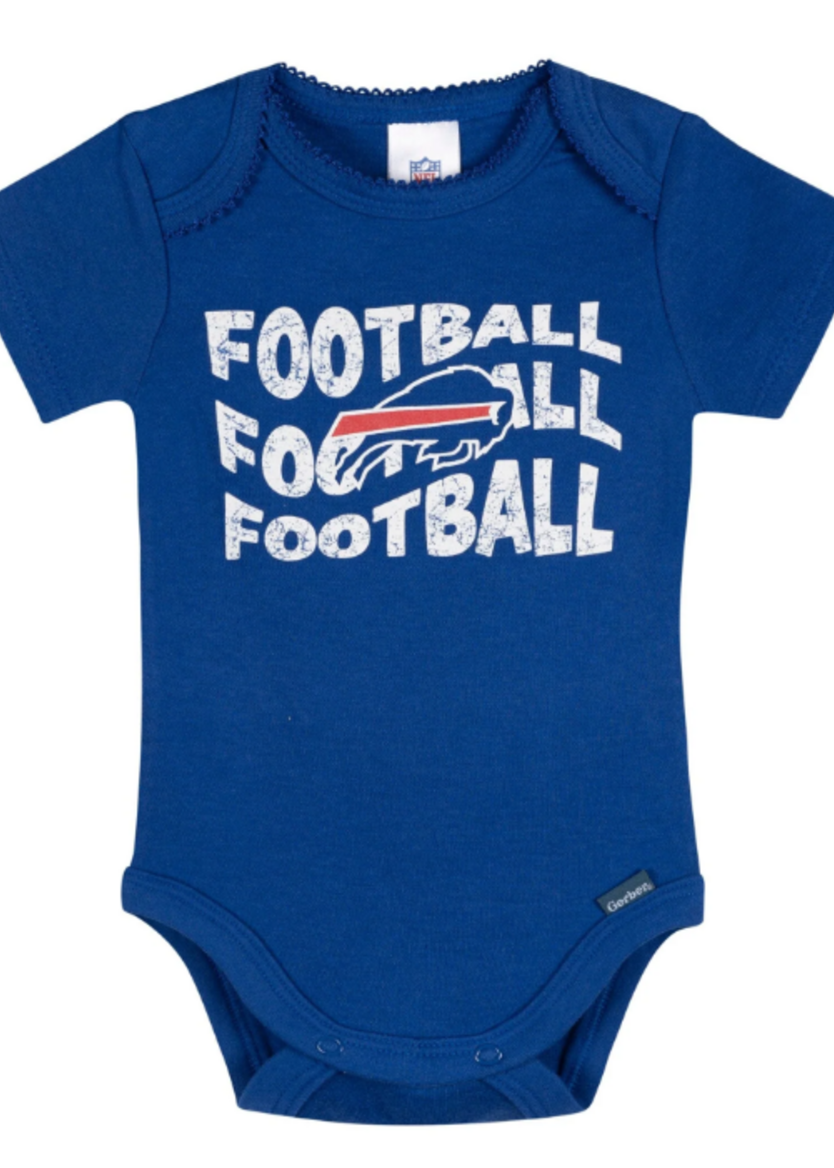 BUFFALO BILLS  "FOOTBALL X 3" ONESIE 6-12mo