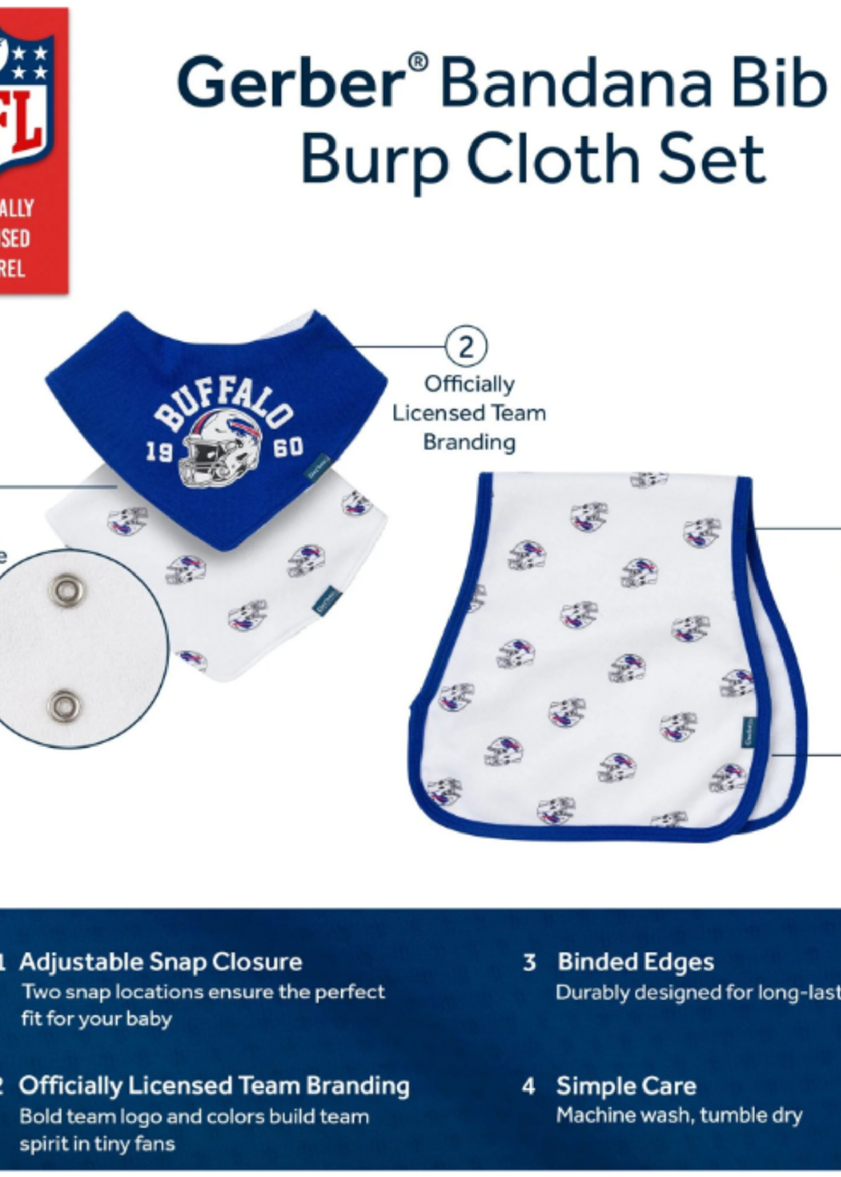 BUFFALO BILLS  BIBS & BURPCLOTH SET