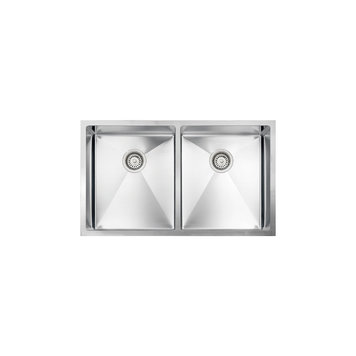 Vogt VOGT BLUDENZ 18R UNDERMOUNT KITCHEN SINK DOUBLE BOWL (50/50) 32" x 18" x 9" With Grates