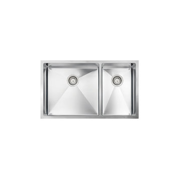 Vogt VOGT VILLACH 18R - UNDERMOUNT KITCHEN SINK (60/40) - 32"x18"x10" With Bottom Grates
