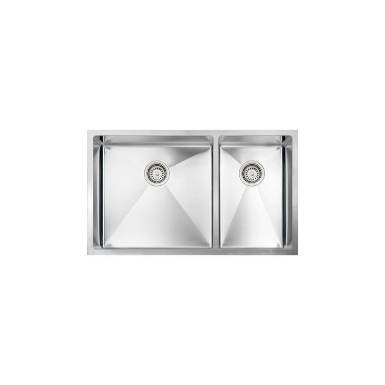 Vogt VOGT VILLACH 18R - UNDERMOUNT KITCHEN SINK (60/40) - 32"x18"x10" With Bottom Grates