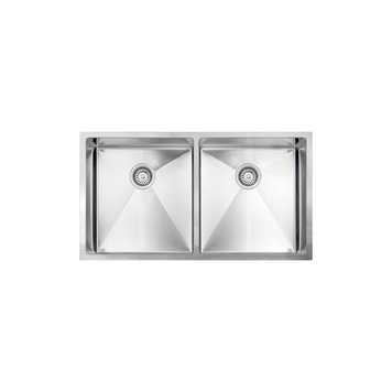Vogt VOGT VÖLKER 18R - UNDERMOUNT KITCHEN SINK (50/50) - 34"x18"x10" With Bottom Grates