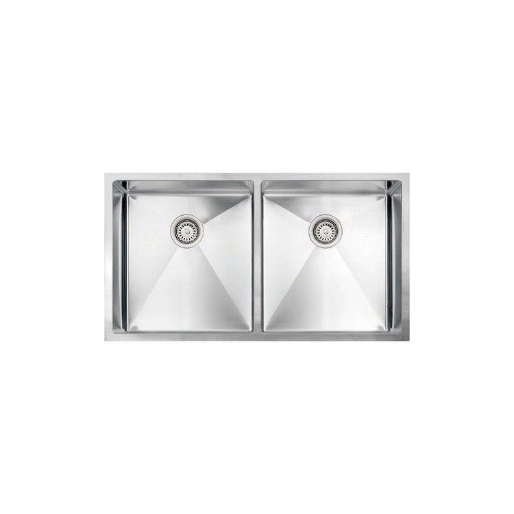 Vogt VOGT VÖLKER 18R - UNDERMOUNT KITCHEN SINK (50/50) - 34"x18"x10" With Bottom Grates