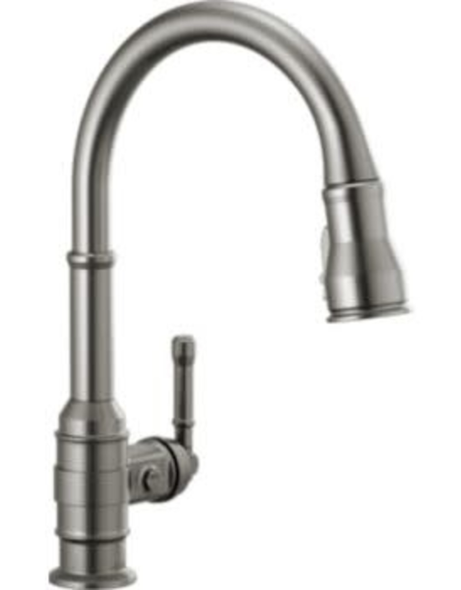 Delta Broderick Single Handle Pull-Down Kitchen Faucet- Black Stainless