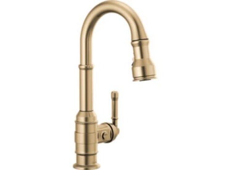Delta Broderick Pull-Down Bar Faucet- Champagne Bronze