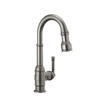 Delta Broderick Pull-Down Bar Faucet- Black Stainless