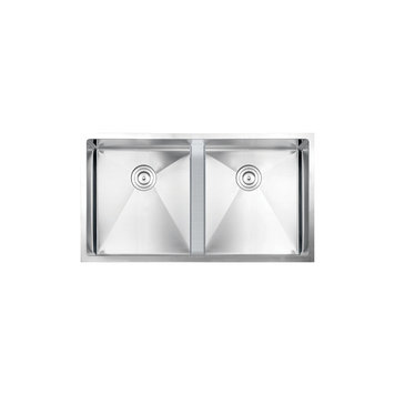 Vogt Lavanttal 16R Undermount Kitchen Sink Double Bowl (50/50) 34" x 18" x 10" With Bottom Grids