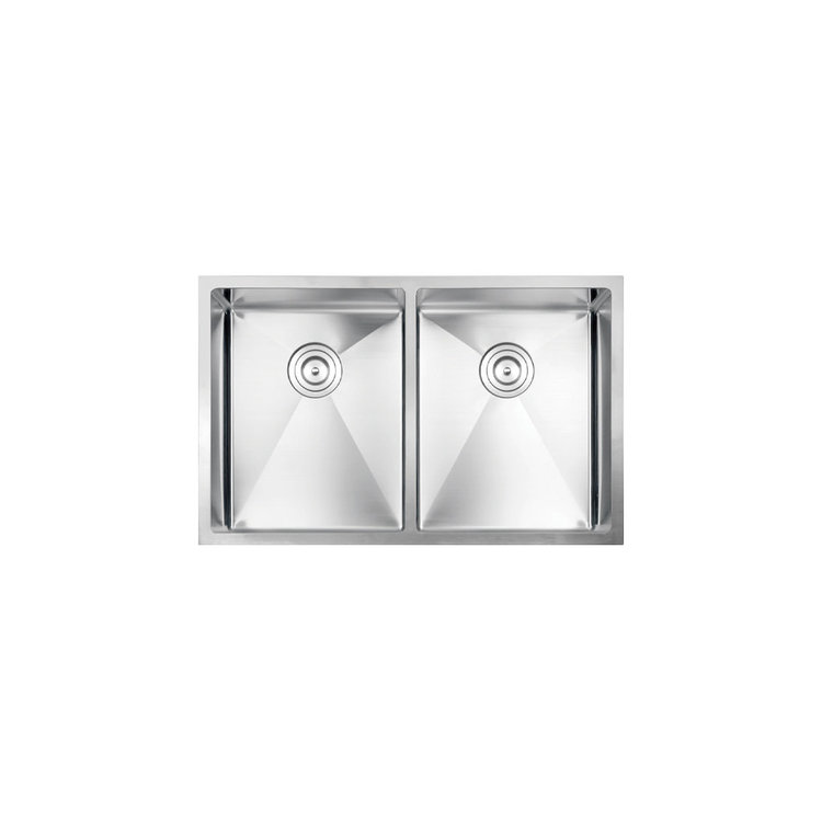 Vogt Modling 16R Undermount Kitchen Sink Double Bowl (50/50) 30" x 18" x 10" With Bottom Grates