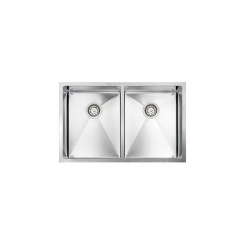 Vogt Modling 18R Undermount Kitchen Sink Double Bowl (50/50) 30" x 18" x 10" With Bottom Grates