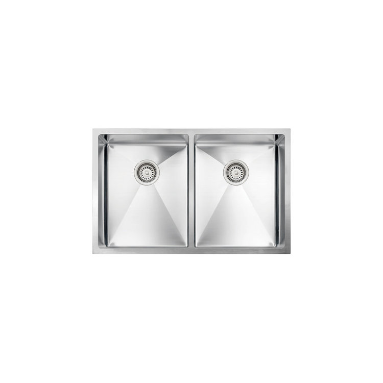 Vogt Modling 18R Undermount Kitchen Sink Double Bowl (50/50) 30" x 18" x 10" With Bottom Grates