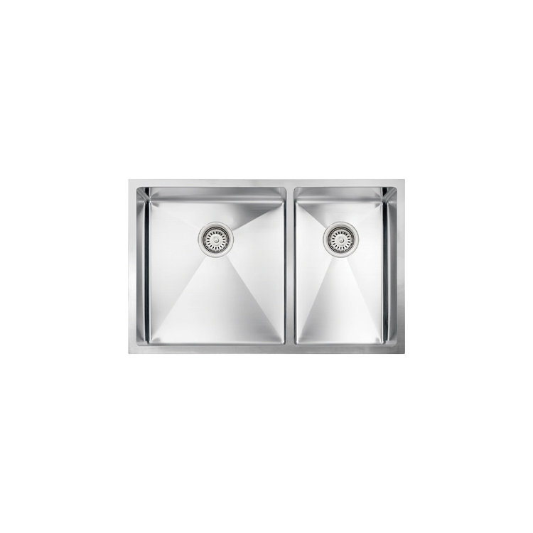Vogt Ternitz 18R Undermount Kitchen Sink Double Bowl (60/40) 30" x 18" x 10" With Bottom Grids