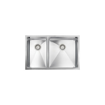 Vogt Ternitz L 18R Undermount Kitchen Sink Double Bowl (60/40) 30" x 18" x 10" With Bottom Grids