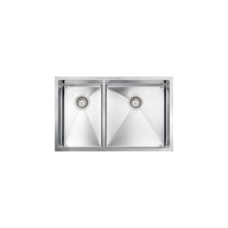 Vogt Ternitz L 18R Undermount Kitchen Sink Double Bowl (60/40) 30" x 18" x 10" With Bottom Grids