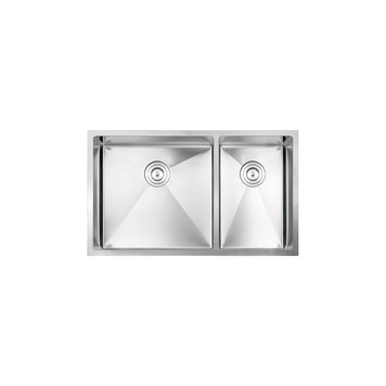 Vogt Villach 16R Undermount Kitchen Sink Double Bowl (60/40) 32" x 18" x 10" With Bottom Grates