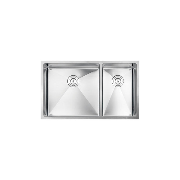 Vogt Villach 16R Undermount Kitchen Sink Double Bowl (60/40) 32" x 18" x 10" With Bottom Grates