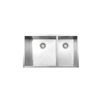 Vogt Villach 18Z Undermount Kitchen Sink Double Bowl (60/40) 32" x 18" x 10" With Bottom Grates