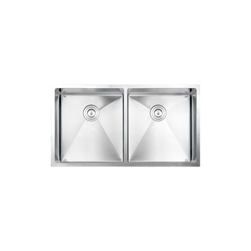 Vogt Volker 16R Undermount Kitchen Sink Double Bowl (50/50) 34" x 18" x 10" With Bottom Grates