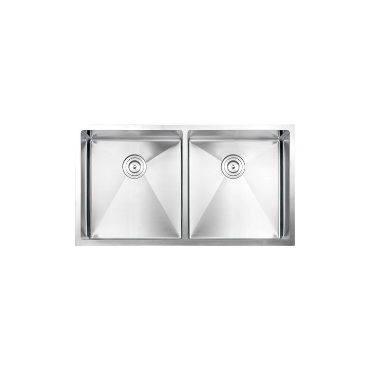 Vogt Volker 16R Undermount Kitchen Sink Double Bowl (50/50) 34" x 18" x 10" With Bottom Grates