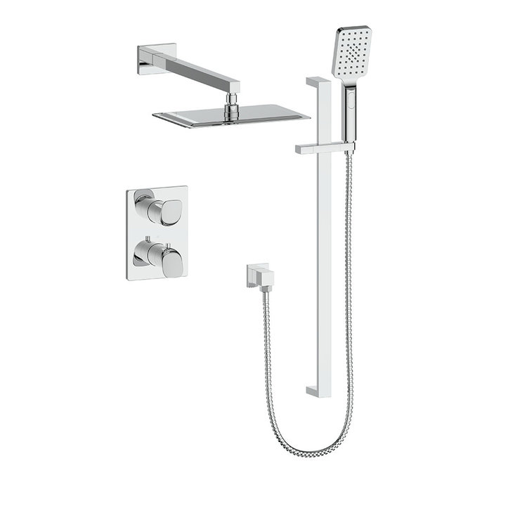 Vogt VOGT ANTAU- 2-WAY THERMOSTATIC SHOWER KIT- HANDSHOWER AND RAINHEAD- CHROME