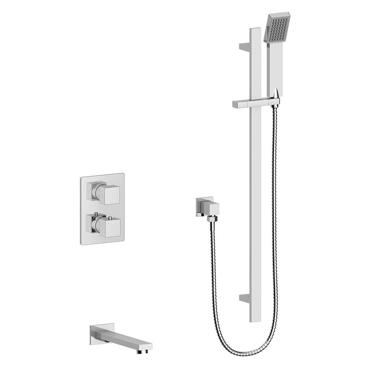 Vogt Kapfenberg- 2-Way Thermostatic Shower Kit- Handheld With Tub Spout- Chrome