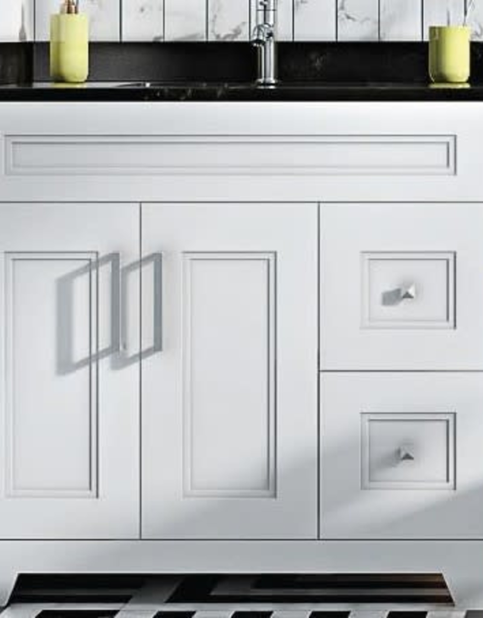 Classic Brand Cabinetry Classic Brand Cabinetry 36" Vanity- Drawers on Right w Quartz Sink and Top