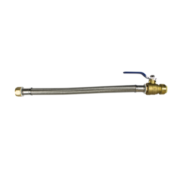 Lyncar Water Heater Connect 18" w 3/4" Pushfit Ball Valve