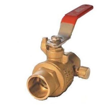1/2" Copper Brass Ball Valve w/ Drain