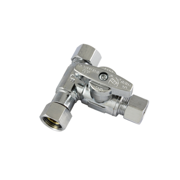 3/8" Comp Retro Ice-maker Tee w/ Valve