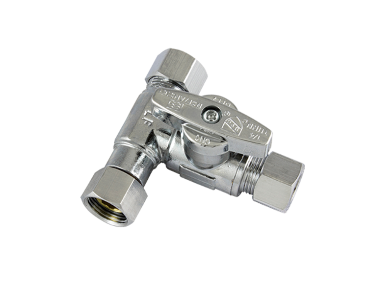3/8" Comp Retro Ice-maker Tee w/ Valve