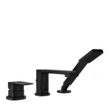 Kalia Kalia Sobrio Deckmount Tub Filler w/ Handshower w/ R.I.- Matte Black