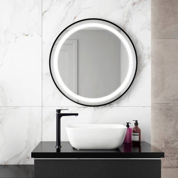 Kalia Kalia Effect LED Black Round Collection 30" Mirror