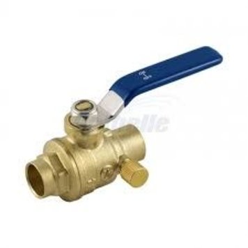 3/4" Copper x Copper Brass Ball Valve w/ Drain