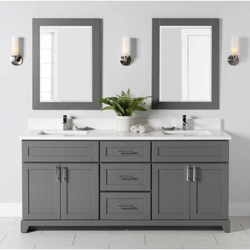 Stonewood Stonewood Premium Standard Depth 60" Double Bowl Vanity, Top and Sink