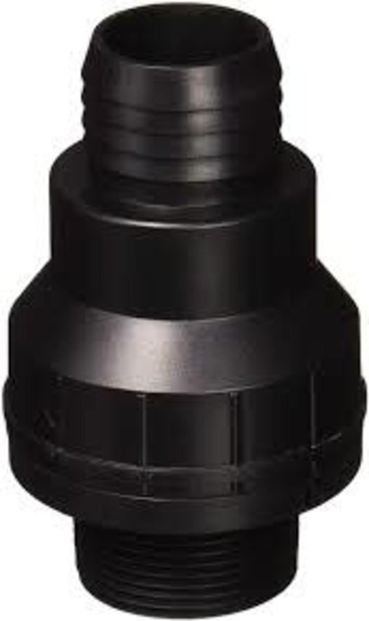 Sump Check Valve 1-1/4" Barb x 1-1/2" MIP