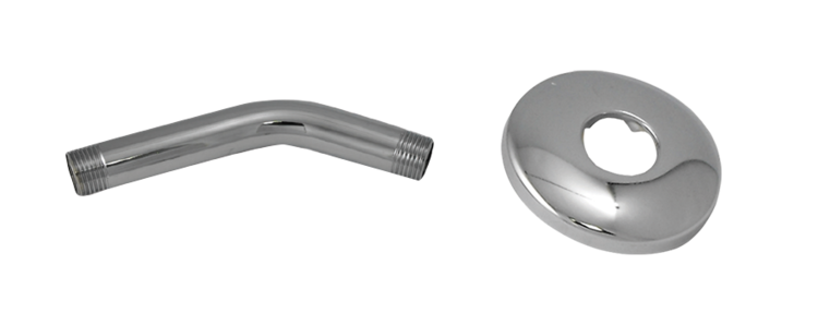 6" 45 deg Shower Arm and Flange- Chrome