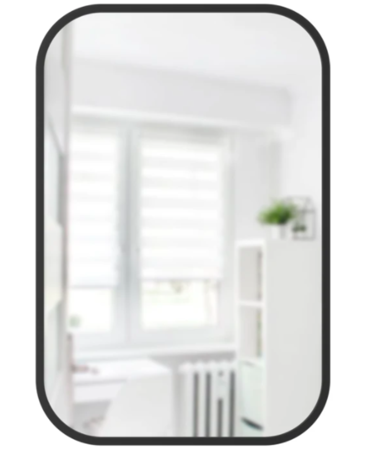 Umbra Hub Rectangle Mirror Black Ck Tubs and Taps